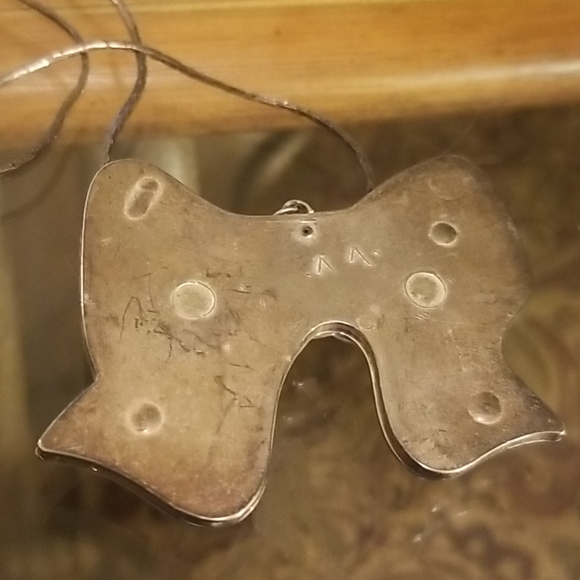 Vintage bow with silver tone necklace PM 1548 - Picture 5 of 9